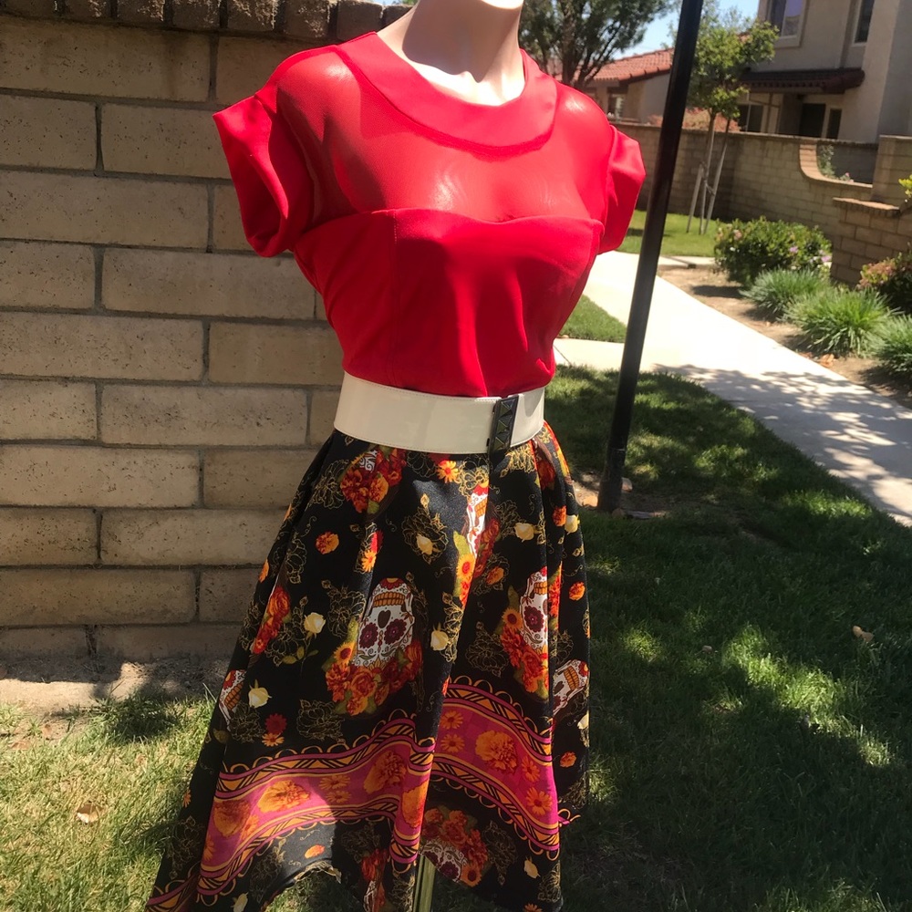 Brand New Rockabilly Day of the dead Dress